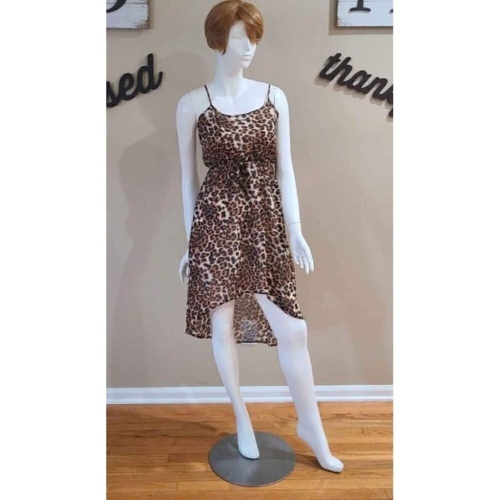Printed High Low Spaghetti Strap Dress Size Medium